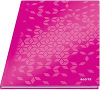 Leitz WOW Notebook A4 a quadretti, copertina rigida, 160 pagine, 80 fogli di carta certificata FSC (80 g/m²), rilegatura a filo, per ufficio, scuola o come diario, rosa, 46261023