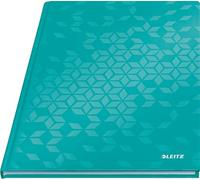 Leitz WOW Notebook A4 a righe, copertina rigida, 160 pagine, 80 fogli di carta certificata FSC (80 g/m²), rilegatura a filo, per ufficio, scuola o come diario, blu ghiaccio, 46251051