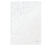 Leitz WOW Notebook A4 a righe, copertina rigida, 160 pagine, 80 fogli di carta certificata FSC (80 g/m²), rilegatura a filo, per ufficio, scuola o come diario, bianco, 46251001