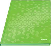 Leitz WOW Notebook A4 a righe, copertina rigida, 160 pagine, 80 fogli di carta certificata FSC (80 g/m²), rilegatura a filo, per ufficio, scuola o come diario, verde, 46251054
