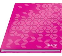 Leitz WOW Notebook A5 a quadretti, copertina rigida, 160 pagine, 80 fogli di carta certificata FSC (80 g/m²), rilegatura a filo, per ufficio, scuola o come diario, rosa, 46281023