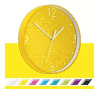 Leitz Wow Orologio da Parete al Quarzo, Adatto per Ufficio, Cucina, Soggiorno e Bagno, 29 cm, Giallo