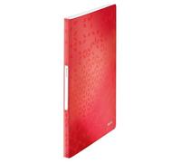 Leitz WOW Portalistino da 40 Buste Trasparenti in Formato A4, Capacità di 80 Fogli, Rosso, 46320026