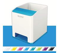 LEITZ WOW - Portapenne con amplificatore del suono Dual Color - Bianco / Blu me