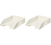 LEITZ WOW - Vaschetta portacorrispondenza Plus - Bianco metalizzato - 52263001 (Confezione da 2)