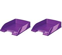 LEITZ WOW - Vaschetta portacorrispondenza Plus - Viola metallizzato - 52263062 (Confezione da 2)
