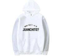 Leiva Who The FK Is Juanchito 2025 Felpe con Cappuccio A Maniche Lunghe con Stampa alla Moda,Bianca,3XL