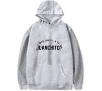Leiva Who The FK Is Juanchito 2025 Felpe con Cappuccio A Maniche Lunghe con Stampa alla Moda,Grigio,XS