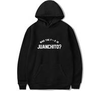 Leiva Who The FK Is Juanchito 2025 Felpe con Cappuccio A Maniche Lunghe con Stampa alla Moda,Nero,XXL