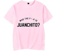 Leiva Who The FK is Juanchito T-Shirt A Maniche Corte da Uomo E da Donna, Abbigliamento Streetwear alla Moda,Rosa,XXS