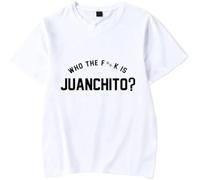 Leiva Who The FK is Juanchito T-Shirt A Maniche Corte da Uomo E da Donna, Abbigliamento Streetwear alla Moda,Bianca,XL
