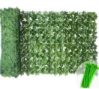 LEIVESTE-Siepe Finta Artificiale per Recinzione da Esterno, Copri Balcone per Ringhiera, Rete Frangivista con Foglie Sintetiche, Ultra Coprente, con 40 Fascetti Verdi Omaggio (Edera, 1x3 Mt)