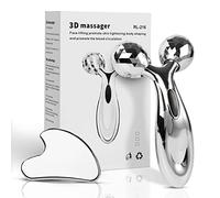 leiwo Gua Sha in acciaio inox e rullo viso, strumento per scolpire il viso, cura della pelle in metallo, massaggiatore per donne