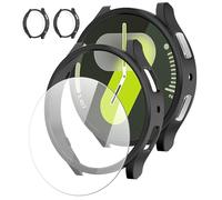 LEIXIUER 2 Pezzi Cover con Pellicola Protettiva per Samsung Galaxy Watch 7 44mm,Custodia Rigida in PC con Vetro Temperato Film Antigraffio per Galaxy Watch 7 44mm