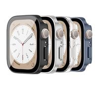 LEIXIUER 4 Pezzi Protettiva Cover compatibili per Apple Watch Series 10 42mm 46mm/Watch 9 8 7 41mm 45mm/iWatch Series 6 5 4 40mm 44mm,Casse PC con Pellicola Protettiva per iWatch 10 9 8 7 6 5 4