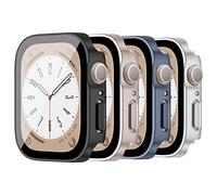 LEIXIUER 4 Pezzi Protettiva Cover compatibili per Apple Watch Series 10 42mm 46mm/Watch 9 8 7 41mm 45mm/iWatch Series 6 5 4 40mm 44mm,Casse PC con Pellicola Protettiva per iWatch 10 9 8 7 6 5 4
