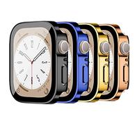 LEIXIUER 4 Pezzi Protettiva Cover compatibili per Apple Watch Series 10 42mm 46mm/Watch 9 8 7 41mm 45mm/iWatch Series 6 5 4 40mm 44mm,Casse PC con Pellicola Protettiva per iWatch 10 9 8 7 6 5 4