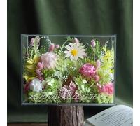 LEIYTFE Fiori Eterna Che durano per Sempre Regali per Il Compleanno della Mamma, Decorazioni Floreali Naturali, Copertura Protettiva in Acrilico, Fiori freschi con Consegna Prime(Roze)