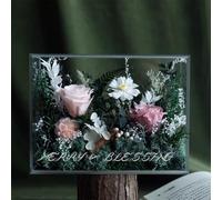 LEIYTFE Fiori Eterna Che durano per Sempre Regali per Il Compleanno della Mamma, Decorazioni Floreali Naturali, Copertura Protettiva in Acrilico, Fiori freschi con Consegna Prime(Cappuccino)