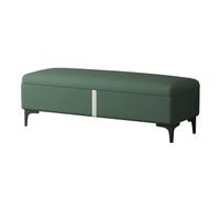 LEIYTFE Ingresso Panca Lunga con Contenitore, Pouf Contenitore in Ecopelle con Piano Ribaltabile,Panca Moderna Imbottita da Posizionare Ai Piedi del Letto Cassapanca Contenitore(Groen,120cm)