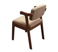 LEIYTFE Sedia da Scrivania per Ufficio in Legno Cuscino in Lino, Sedia da Sala da Pranzo Poltrona da Lettura Sedie con Schienale,per Cucina, Camera da Letto (Color : Walnut)