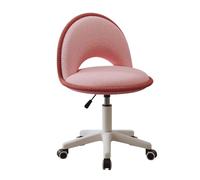 LEIYTFE Sedia Girevole Ergonomica Con Rotelle Sedia Da Toeletta Con Schienale Regolabile, Cuscino Imbottito In Lana D'agnello Sgabello Da Salone Per Saloni Di Bellezza, Uffici(Roze)