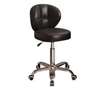 LEIYTFE Sgabello Di Bellezza Con Ruote Sgabelli Da Bar Per Spa Regolabili In Altezza, Sgabello Girevole Con Rotelle Per Salone, Seduta Girevole Ergonomica, Schienale Curvo Di Supporto(Black,A)