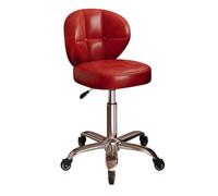 LEIYTFE Sgabello Di Bellezza Con Ruote Sgabelli Da Bar Per Spa Regolabili In Altezza, Sgabello Girevole Con Rotelle Per Salone, Seduta Girevole Ergonomica, Schienale Curvo Di Supporto(Red,B)
