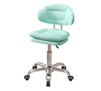 LEIYTFE Sgabello Girevole Con Schienale, Sedia Da Ufficio Per Casa Con Rotelle, Sgabello Da Salone Di Bellezza Regolabile In Altezza, Seduta Imbottita Ergonomica Sedie Piccole(Groen)