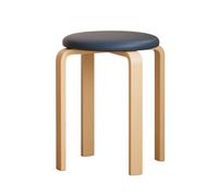 LEIYTFE Stacking Wood Stool For Dining Room,Backless Nesting Stools Round Top,for Dining Room Classroom,Ladies Vanity Stool Modern Portable Stools(Dark blue,Natural)