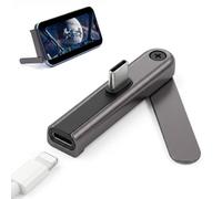 leizhan Adattatore USB-C maschio a Lightning femmina, Ricarica Rapida 60W, Trasferimento Dati 480 Mbps, Supporto per Telefono Pieghevole e Portatile, Adattatore ad Angolo di 90 Gradi