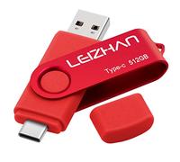 leizhan Chiavetta USB 3.0 da 512 GB, per Samsung Galaxy Note10, S10, Note 9, S9, Note 8, S8, Google Pixel, rosso