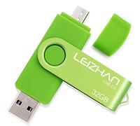 LEIZHAN Chiavetta USB 32GB,Flash Drive USB 2.0 OTG Memory Stick per Telefono Huawei Samsung Android Tablet Mac PC-Verde