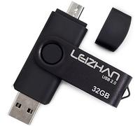 LEIZHAN Chiavetta USB 32GB,Flash Drive USB 2.0 OTG Memory Stick per Telefono Huawei Samsung Android Tablet Mac PC-Nero