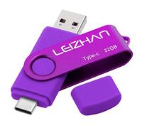 leizhan Chiavetta USB Tipo C 32GB,Flash Drive USB 3.0 OTG Memory Stick Compatibile con Smartphone, Tablet, Computer-Porpora