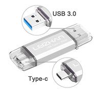 LEIZHAN Chiavetta USB Tipo C 32GB,Flash Drive USB 3.0 OTG Memory Stick per Telefono Huawei Samsung Android Tablet Mac PC-Argento