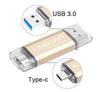 LEIZHAN Chiavetta USB Tipo C 32GB,Flash Drive USB 3.0 OTG Memory Stick per Telefono Huawei Samsung Android Tablet Mac PC-D'oro