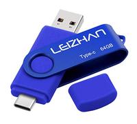 LEIZHAN Chiavetta USB Tipo C 64GB,Flash Drive USB 3.0 OTG Memory Stick per Huawei Samsung Telefono Android Tablet PC-Blu