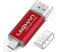 leizhan Type C USB Flash Drive 32GB OTG(On the Go) 2 in 1 USB 3.0 & Type-C Flash Drive Pen Drive For Type-C Android Smart Phone and MacBook - Red