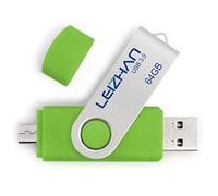 Leizhan USB 3.0 OTG USB Flash Drive 32 GB 64 GB 128 GB Micro Phone Storage stick per Android Smart Phone, Samsung Galaxy S7/S6/S5/S4/S3/NOTE5/4/3/2/A7/A8/A9/C5/C7/Xiaomi/Meizu/HTC/Nokia/Moto/Huawei Lyndee 64GB(Micro-USB3.0)