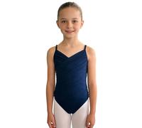 Lejafay Bambine Danza Unitard Camicia Atletica Un Pezzo Elasticizzato Ginnastica E Tumbling Blu navy 9-10 anni
