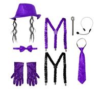 Lejafay Kit Levento Outfit Cosplay La Performance Scenica Halloween | Materiali Celebrazioni Decorazioni Spettacoli Set Cappelli E Guanti Scena Costume Disco Scintillante Articolo Parate