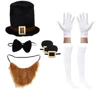 Lejafay Set Cappello Mago In Feltro Costume Smoking E Topper Labbigliamento Signori Accessori Luso Degli Adulti 6 pezzi Taglia unica