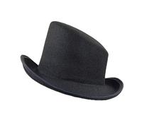 Lejafay Vintage Top Cappello Feltro Con Bordo Rilievo Fedora Bassa Prospettiva Top Hat Cappello Magico Cosplay Costume Nero Taglia unica