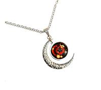LEJAHAO Collana Segno Zodiacale Leo Uomo Ragazzo Acciaio Inox al Titanio Galassia costellazioni Luna Oroscopo Goth collane con Pendente Personalizzate Necklace Gioielli per Ragazza Migliori Amiche