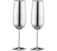 Lejelyma 2PCS Champagne Flutes, 260ml Unbreakable Stainless Steel Champagne Glasses with Stable Base Wedding Glasses for Hotel, Home Use, KTV, Restaurant