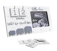 Lejelyma Baby Sonogram Picture Frame 9 x 5 Wood-based Ultrasound Picture Frames with Countdown Weeks Creative Sonogram Frame Meaningful Gender Reveal Gifts for Pregnant Women