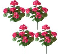 Lejelyma Gerani Artificiali 4pcs da 14 Pollici Fiori Artificiali con Foglie Verdi a Bassa Manutenzione e Geranio Falso duraturo per la Disposizione dei Fiori