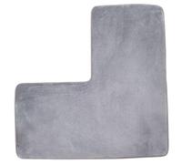 Lejelyma L-Shaped Bathroom Mat, 31.5x31.5 inch Soft Coral Fleece Corner rug Non Slip Water Absorbent Washable Bath Mat for Square Shower, Toilet, Home And Spa, Grey