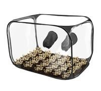 Lejelyma Mushroom Grow Tent with 2 Armholes 35.4x23.6x23.6 inch Large Transparent Still Air Box for Mushroom Grow Kit Foldable up Box with Zipper for Indoor Outdoor Black